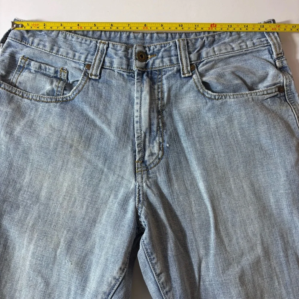 Flypaper Jeans Mens Light Wash Straight Leg Embroidered Skater Blue Size 32x34